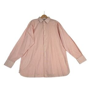 George Foreman 3XL Tall Long Sleeve Orange & White Shirt Cotton Signature Collec